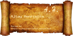 Ajtay Henrietta névjegykártya